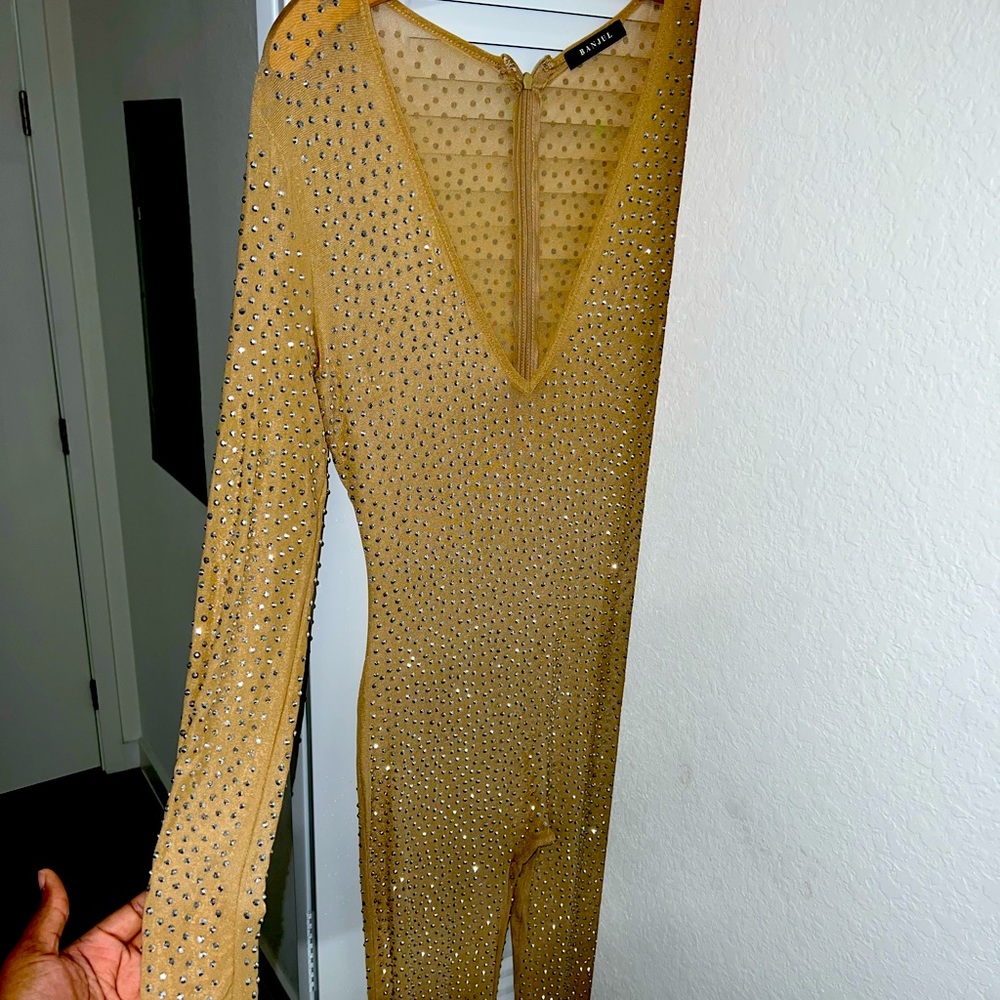 Nude Bling Jumpsuit